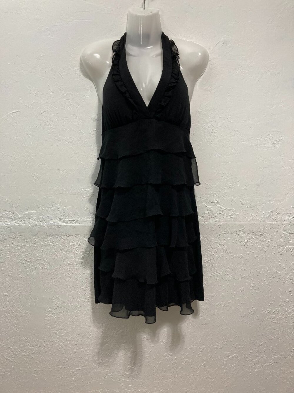 Y2K Appropriate Behavior Mini Dress Grunge Sheer Ruffle Backless Black M